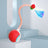 Red automatic rolling cat toy ball with dragonfly tail, photo 6