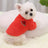 Small dog in an avocado print cotton velvet top