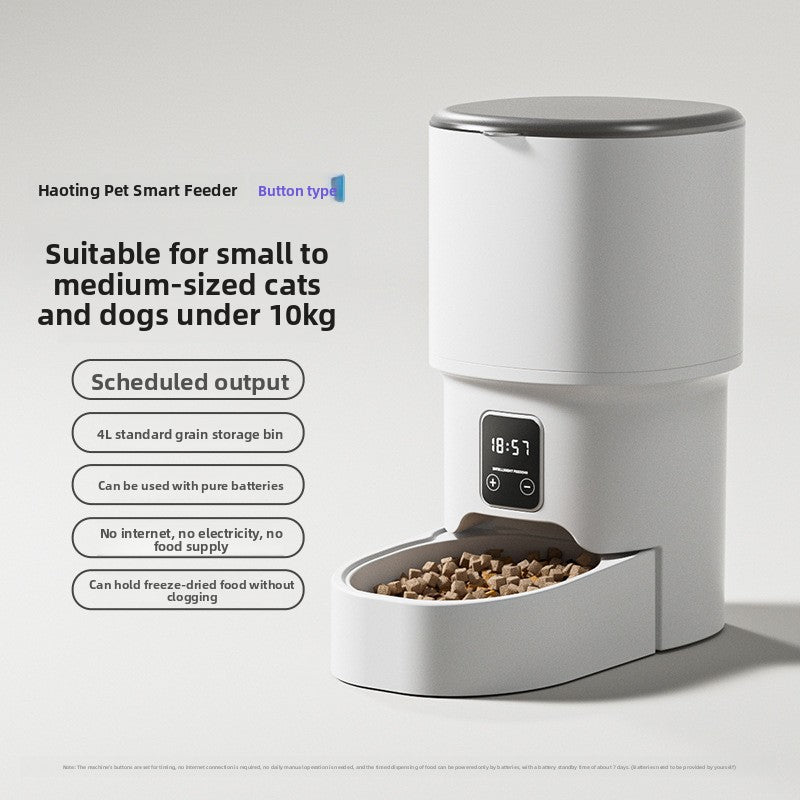 Automatic Pet Feeder with Wi-Fi Remote Control, Timed Feeding and Portion Control