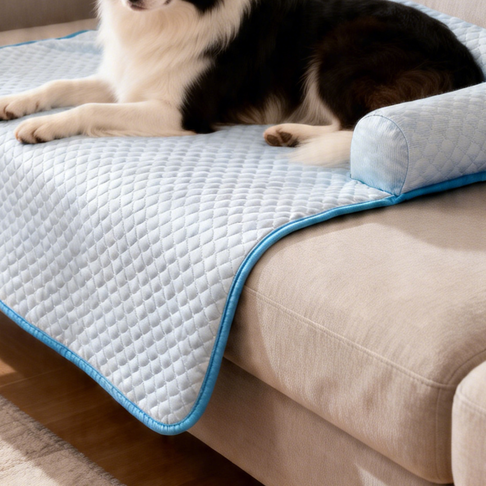 Anti-scratch plush pet pad for cats and dogs, close-up detail view