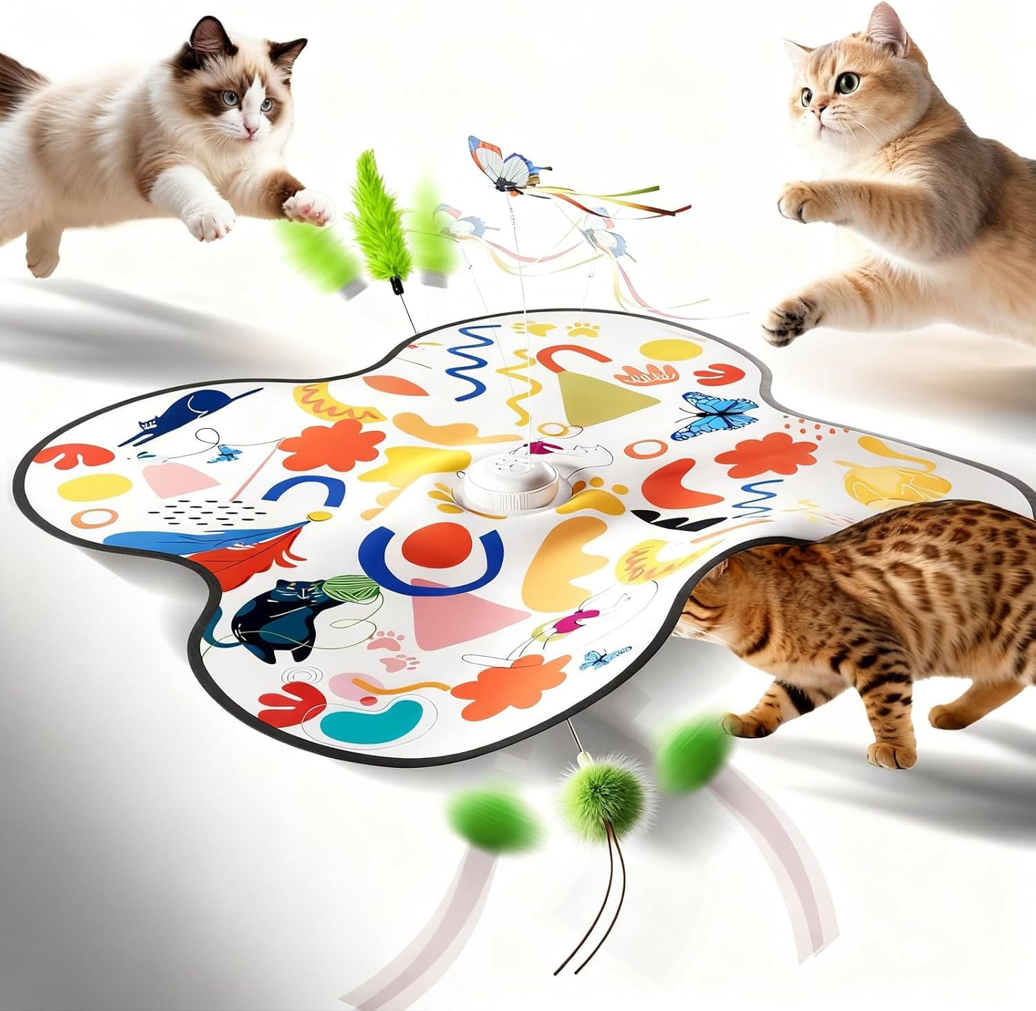 Interactive cat play cover with sound in sky blue, photo 23