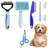 8-Piece Pet Grooming Kit with Slicker Brush, Combs and Nail Clipper
