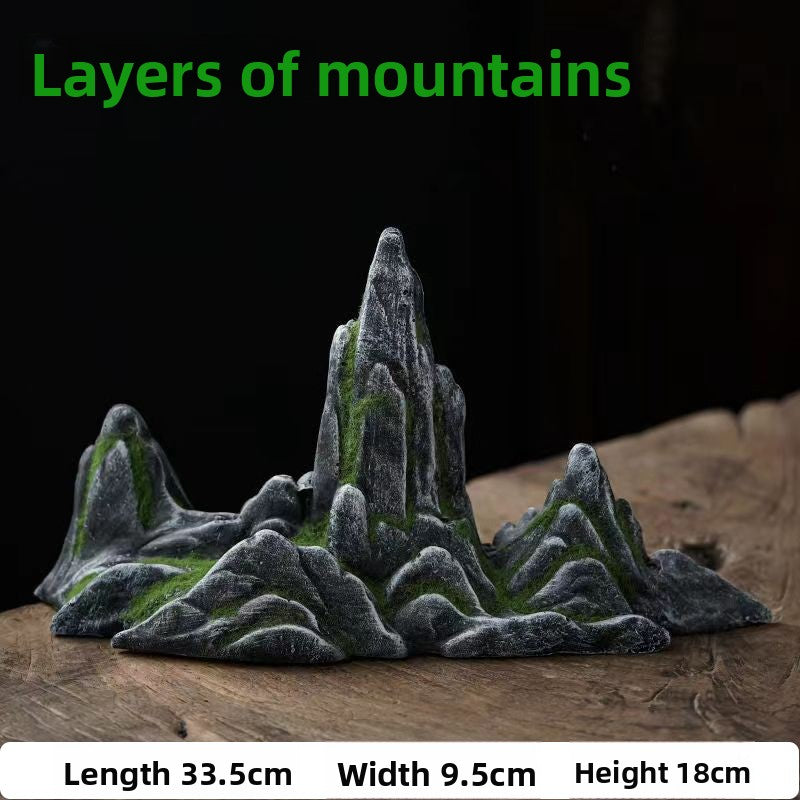 Stone rockery aquarium ornament shaped like mountain peaks