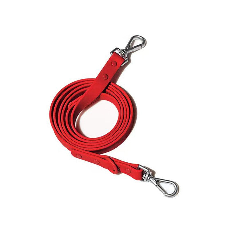 Reflective PVC vest harness for small and medium dogs on a wet walk