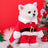 Christmas standing Santa costume with hat for pets in Standing Santa with Hat, close-up detail