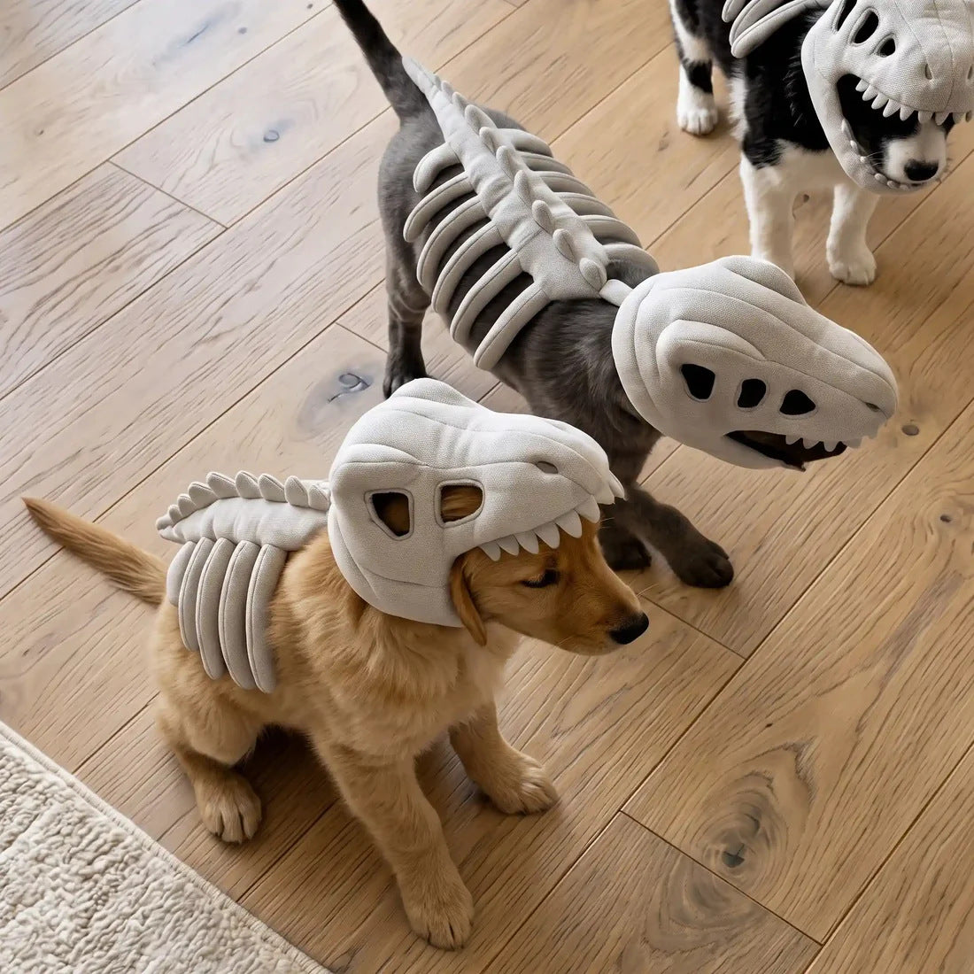 Lightweight dinosaur skeleton costume for dogs and cats, available in 3 colours, image 3