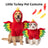 Cat wearing a hooded turkey costume with colourful wings