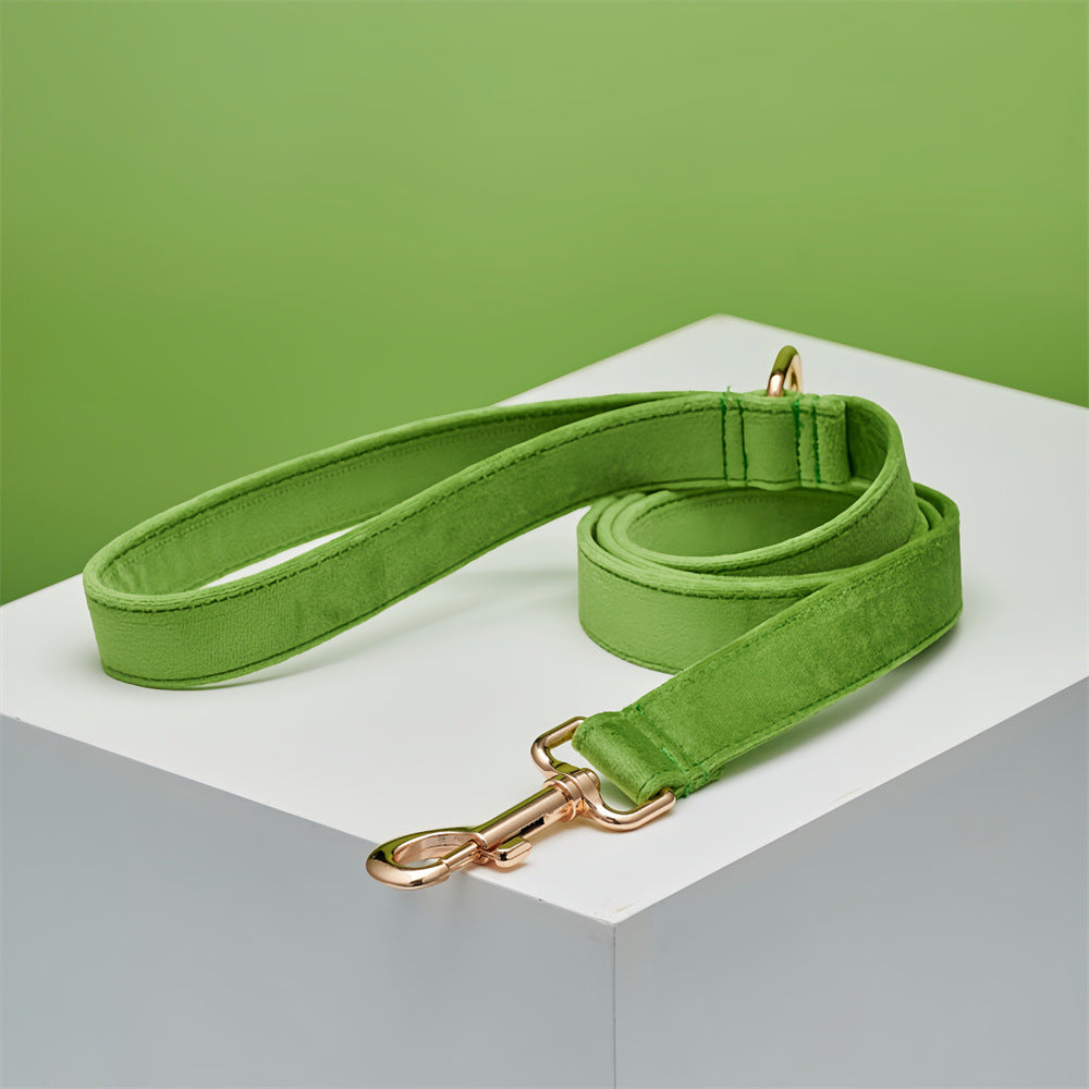 Nylon dog lead with soft plush padded handle in 8 colour options