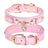 Heart rhinestone PU leather pet collar in Blue, material detail