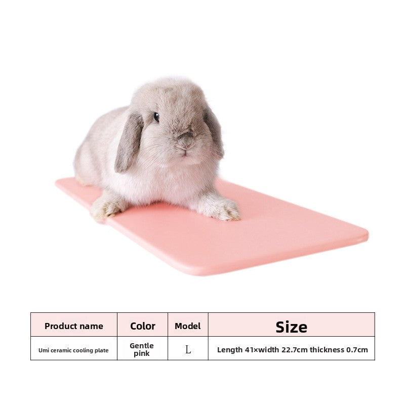 Ceramic cooling pad for rabbits in peacock green