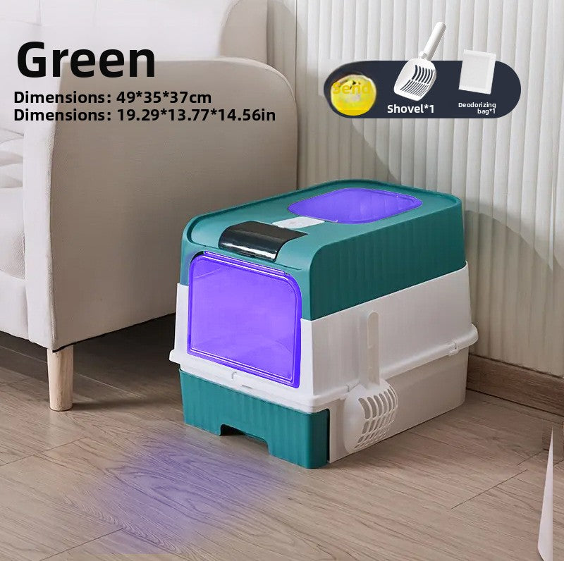 Enclosed Cat Litter Box with Drawer, Deodorising or Sterilising