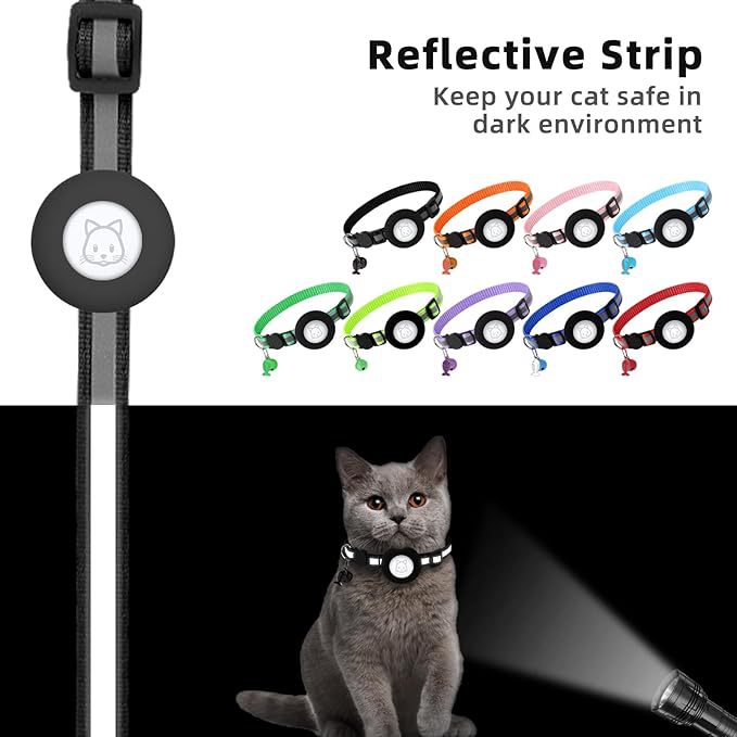 Reflective silicone AirTag holder for pet collars, tag not included, product image 4