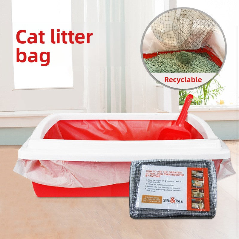 Disposable Cat Litter Box Filter Bags 10 Pack, Mesh Sifting