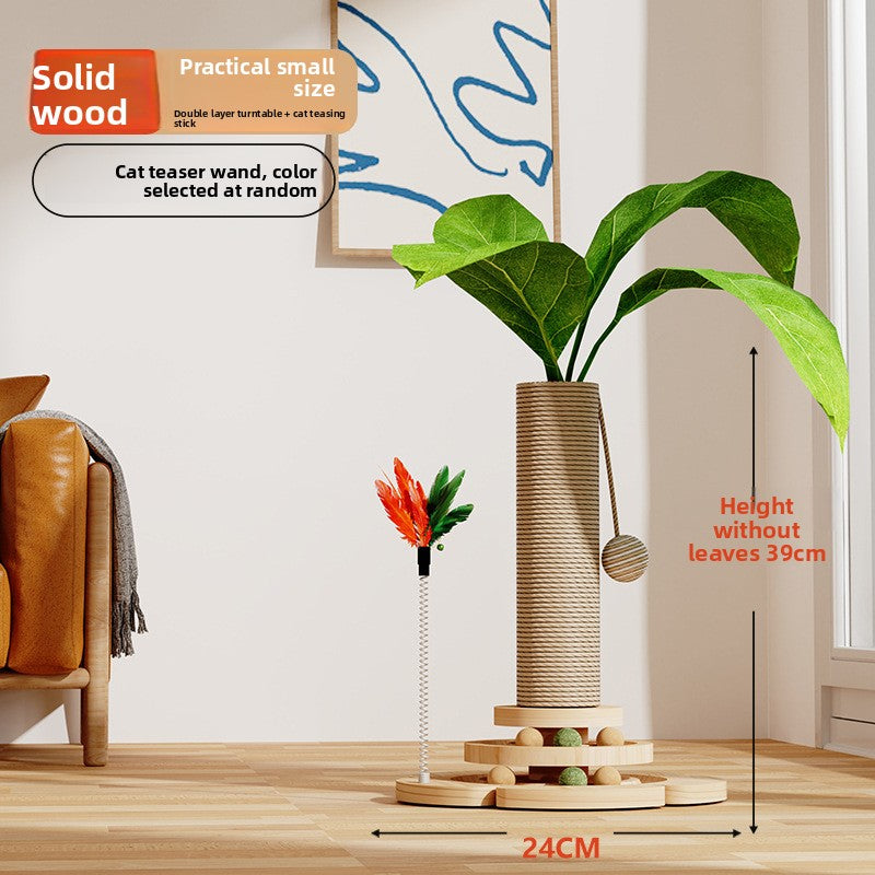 Plant style sisal cat scratching post with leaves, photo 9 of 19