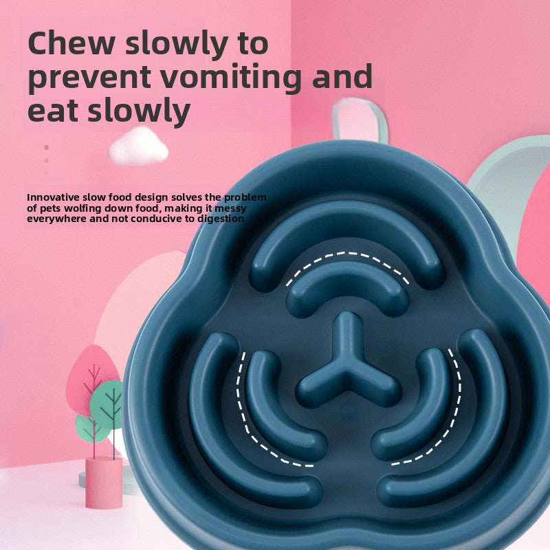 Slow Feeding Dog Bowl with Non-Slip Silicone Pad