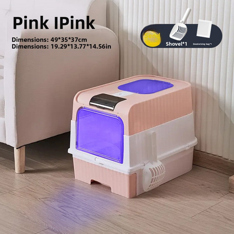 Enclosed Cat Litter Box with Drawer, Deodorising or Sterilising