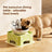 Adjustable Height and Tilt Ceramic Pet Bowl with Anti-Spill Rim and Paw Print Design