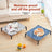 Elevated dog bed with removable cover in grey rabbit print