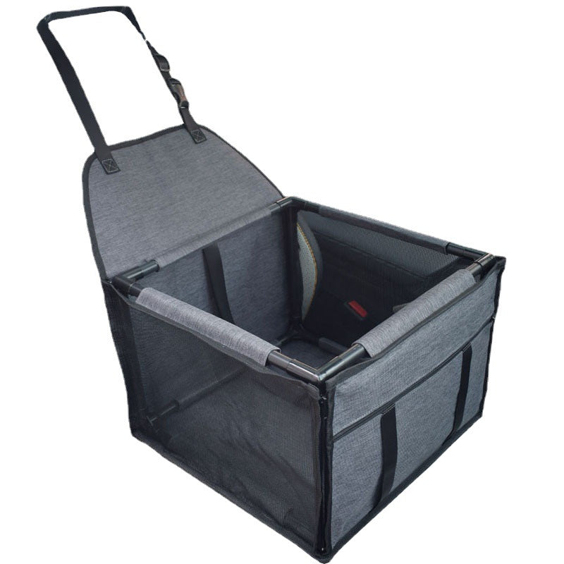 Black grey waterproof dog car booster seat with frame, photo 5