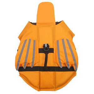 Dog swim vest with reflective angel wings in Blue, top view