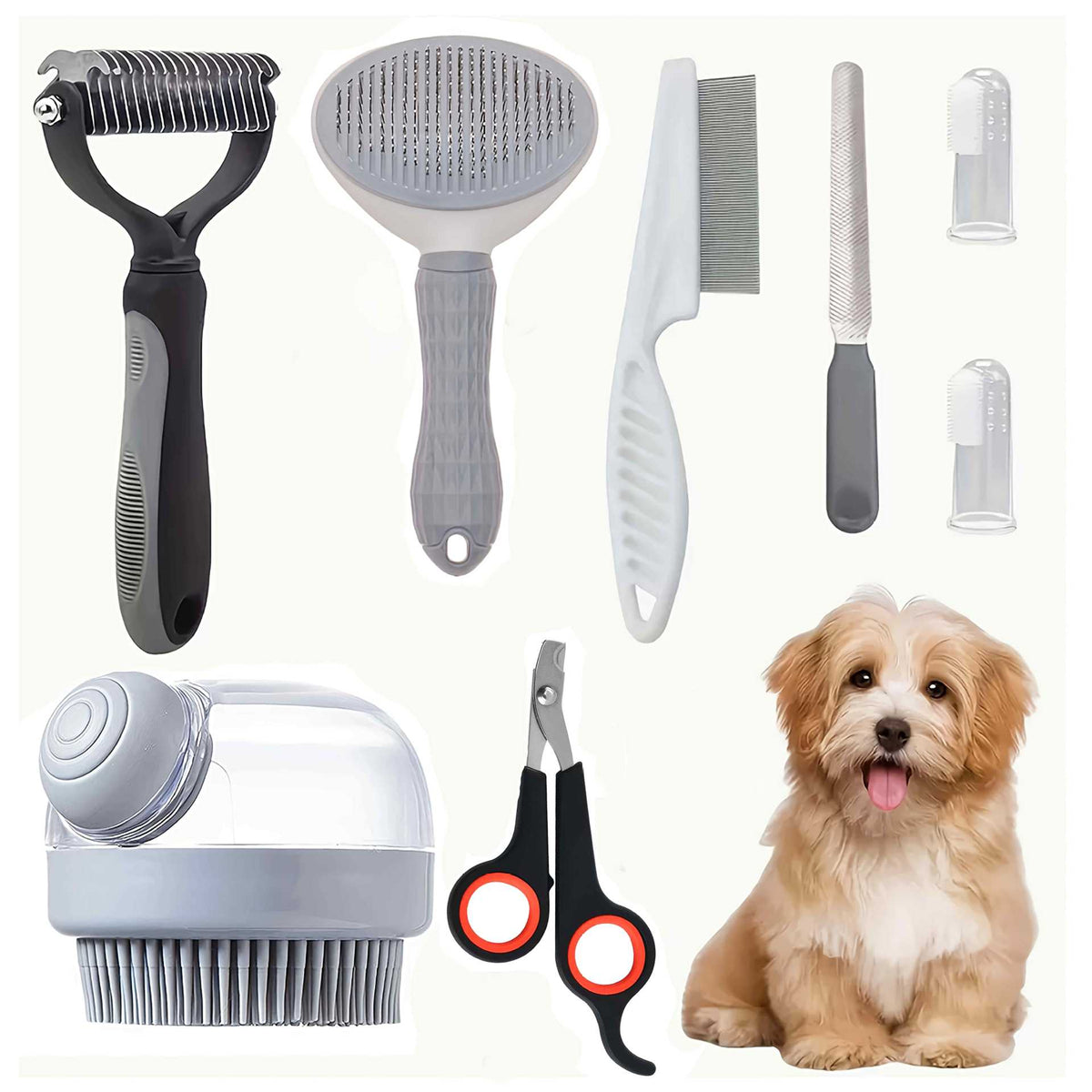 Double-Sided Dog Grooming Comb for Detangling and Loose Fur