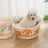 Burger shaped pet bed in soft velvet for cats, view 9