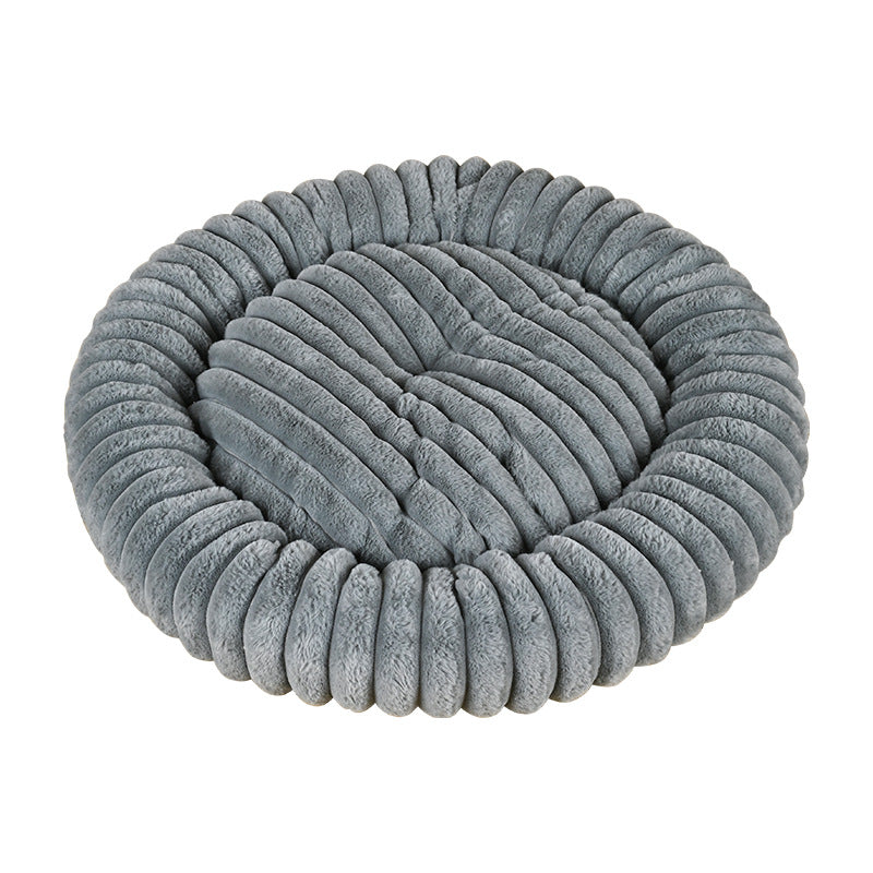 Round Flannel Pet Bed Cushion with PP Cotton Filling