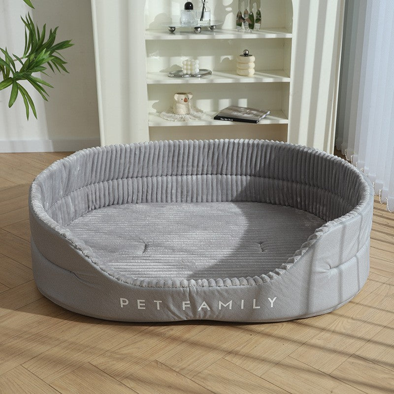 Large all-season washable dog bed for big dogs in Silver Grey