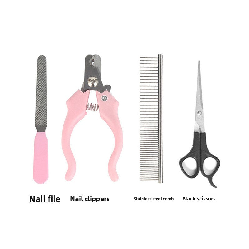 Quiet Electric Dog Grooming Clipper Kit with 8 Piece Accessory Set