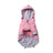 British retro thick dog raincoat with cotton lining in Pink, close-up detail
