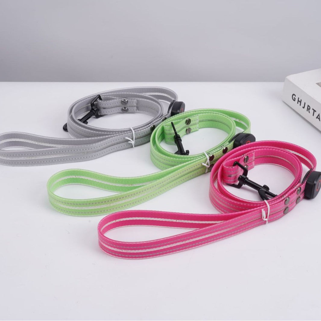 USB rechargeable LED dog collar in PVC, side view