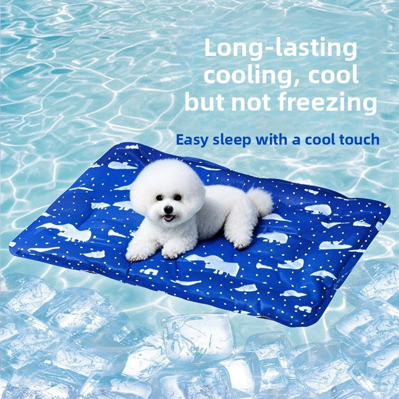Cool-touch pet cooling mat with ice bear print, product image 2
