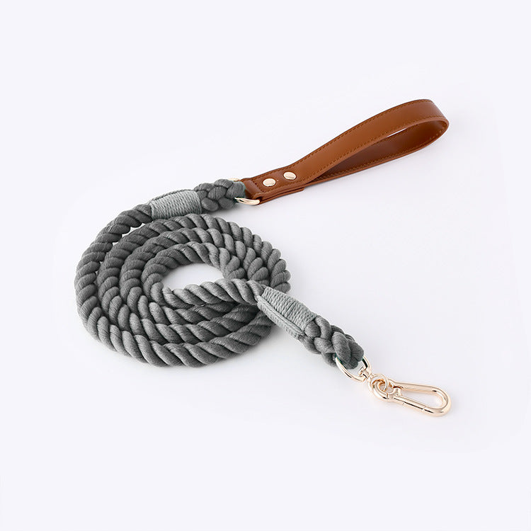 Braided cotton rope dog lead or collar, available from Pet Royale UK