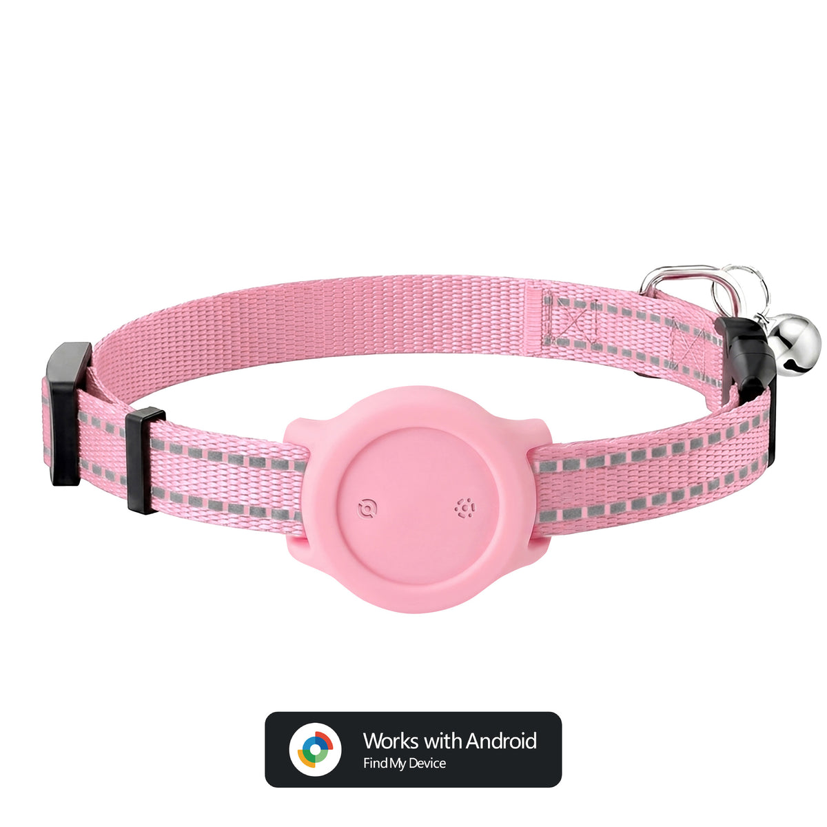 Reflective Bluetooth tracker collar for cats and small dogs, in a home setting