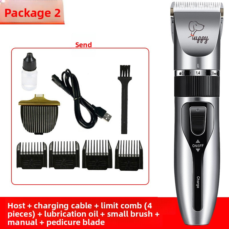 USB Rechargeable Pet Hair Clipper with Ceramic Blade and Attachments