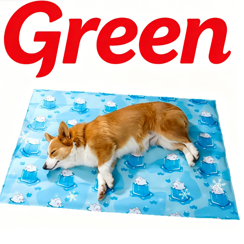 Self cooling gel mat for dogs and cats, green or blue, view 8 of 11