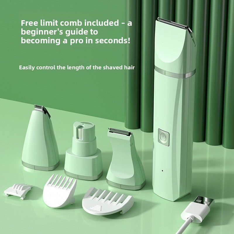 4-in-1 Pet Grooming Clipper Kit with Paw, Face and Nail Heads