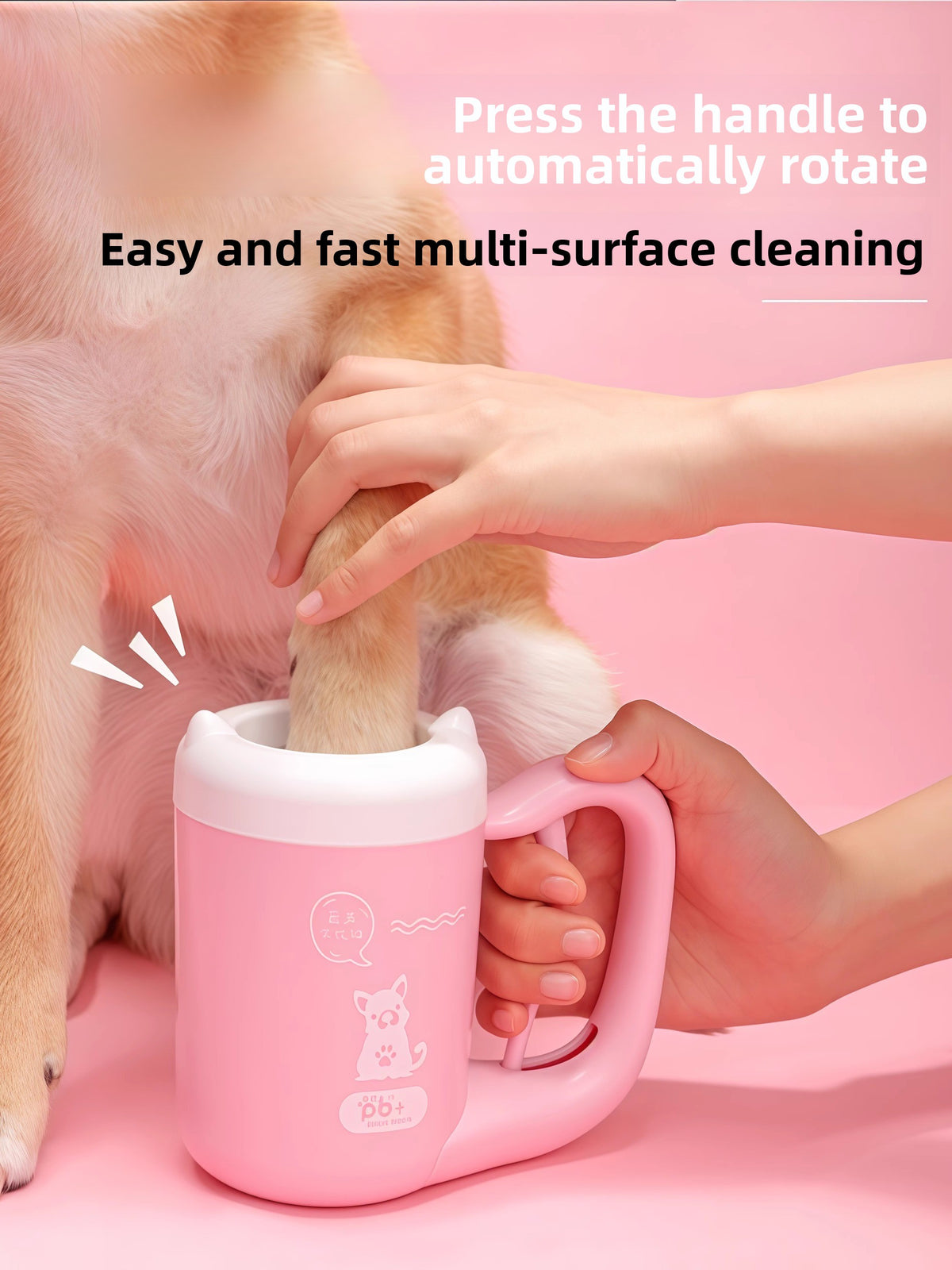 360 Degree Rotating Dog Paw Cleaning Cup, Hands-Free Wash