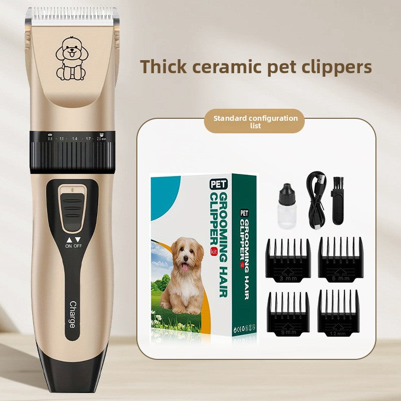Ceramic Blade Pet Shaver with Guide Combs and Spare Blade Heads