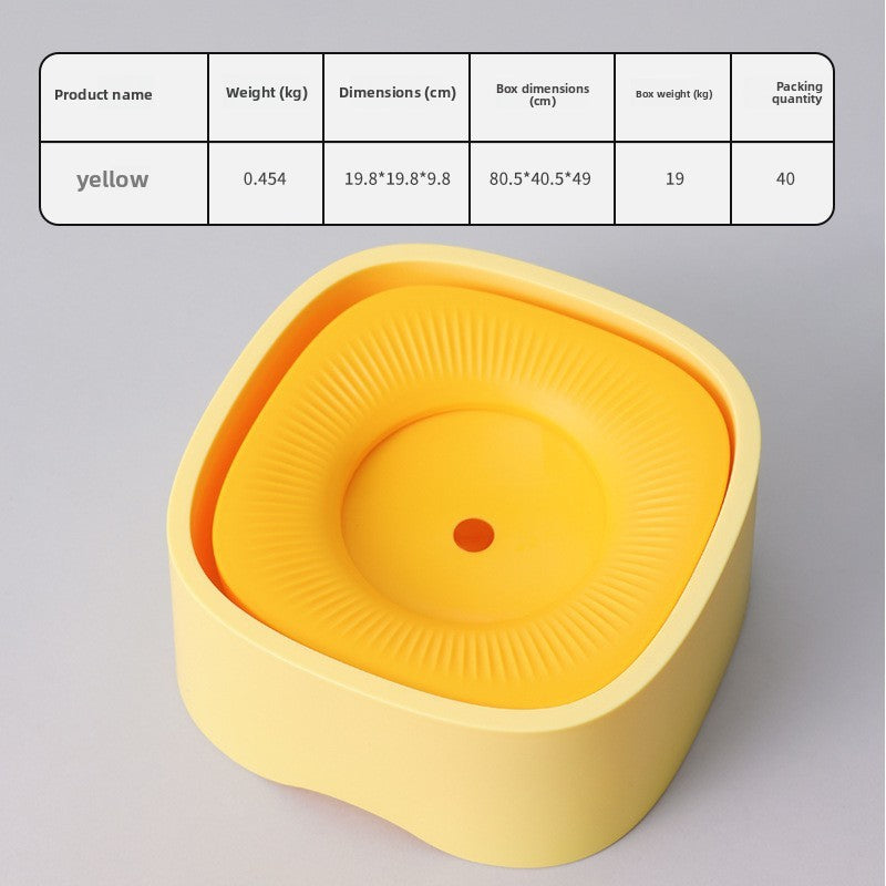Splash-Proof Floating Dog Water Bowl with Anti-Spill Structure for Small to Medium Dogs