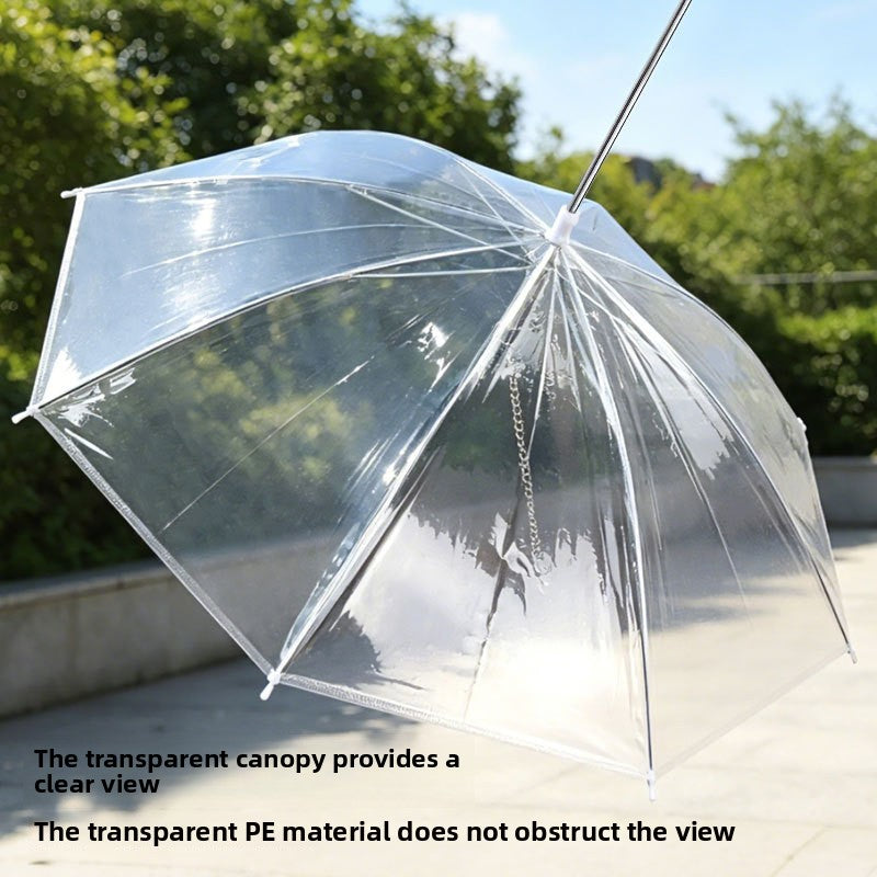 Nylon dog umbrella with lead handle for small dogs, product image 3