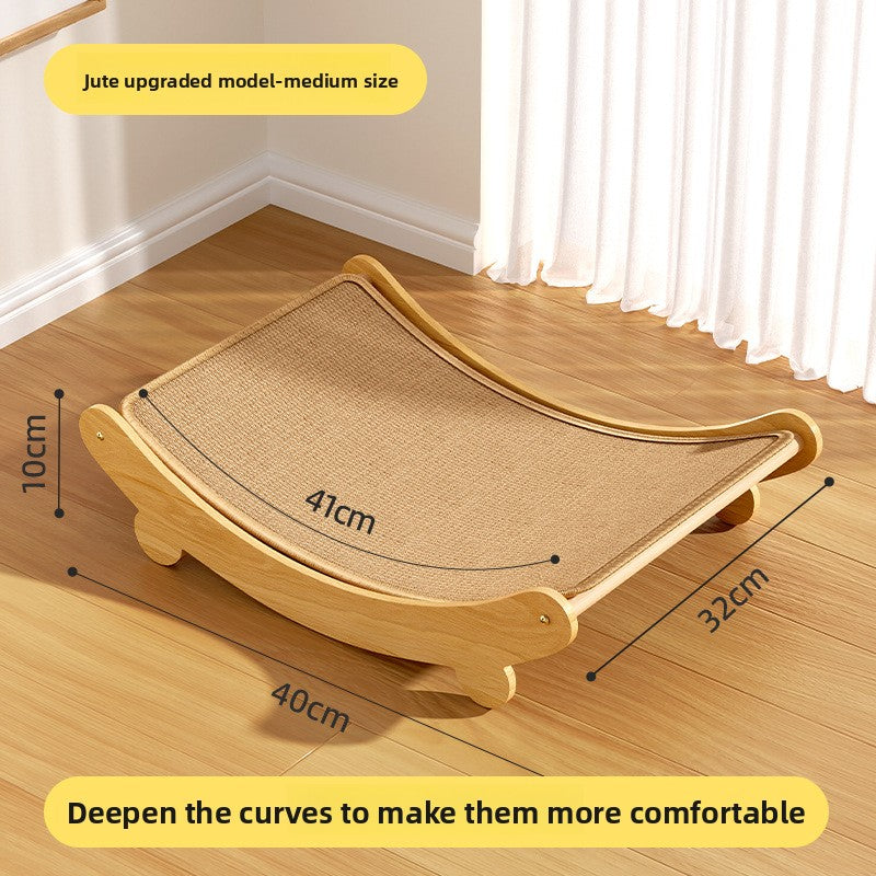 Jute cat scratching rocking bed for cats, extra detail view