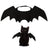 Black cat wearing black felt Halloween bat wings