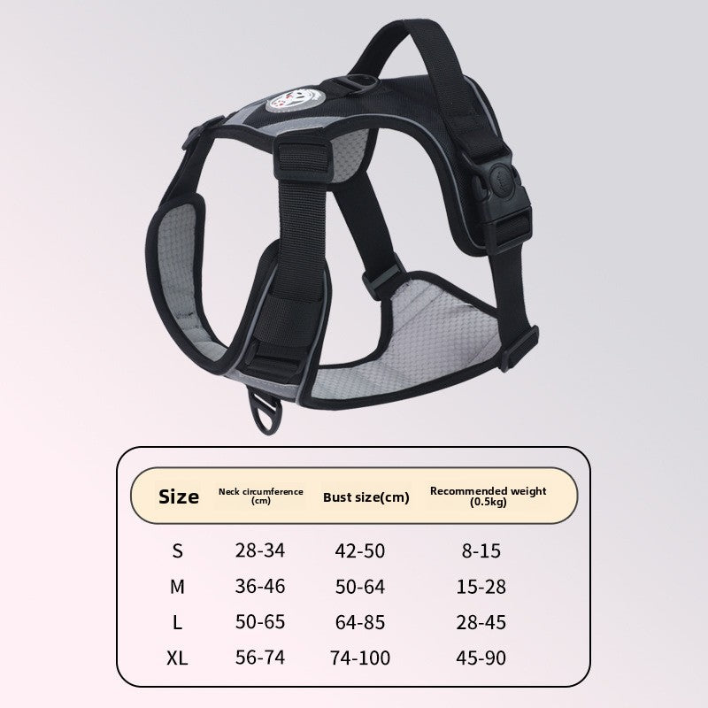 Reflective vest harness for large dogs, available from Pet Royale UK