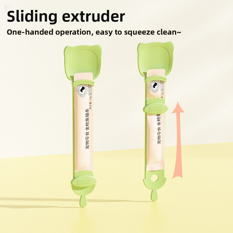 Cat Treat Squeeze Dispenser Tool for Snack Tubes and Pouches with Non-Stick Surface