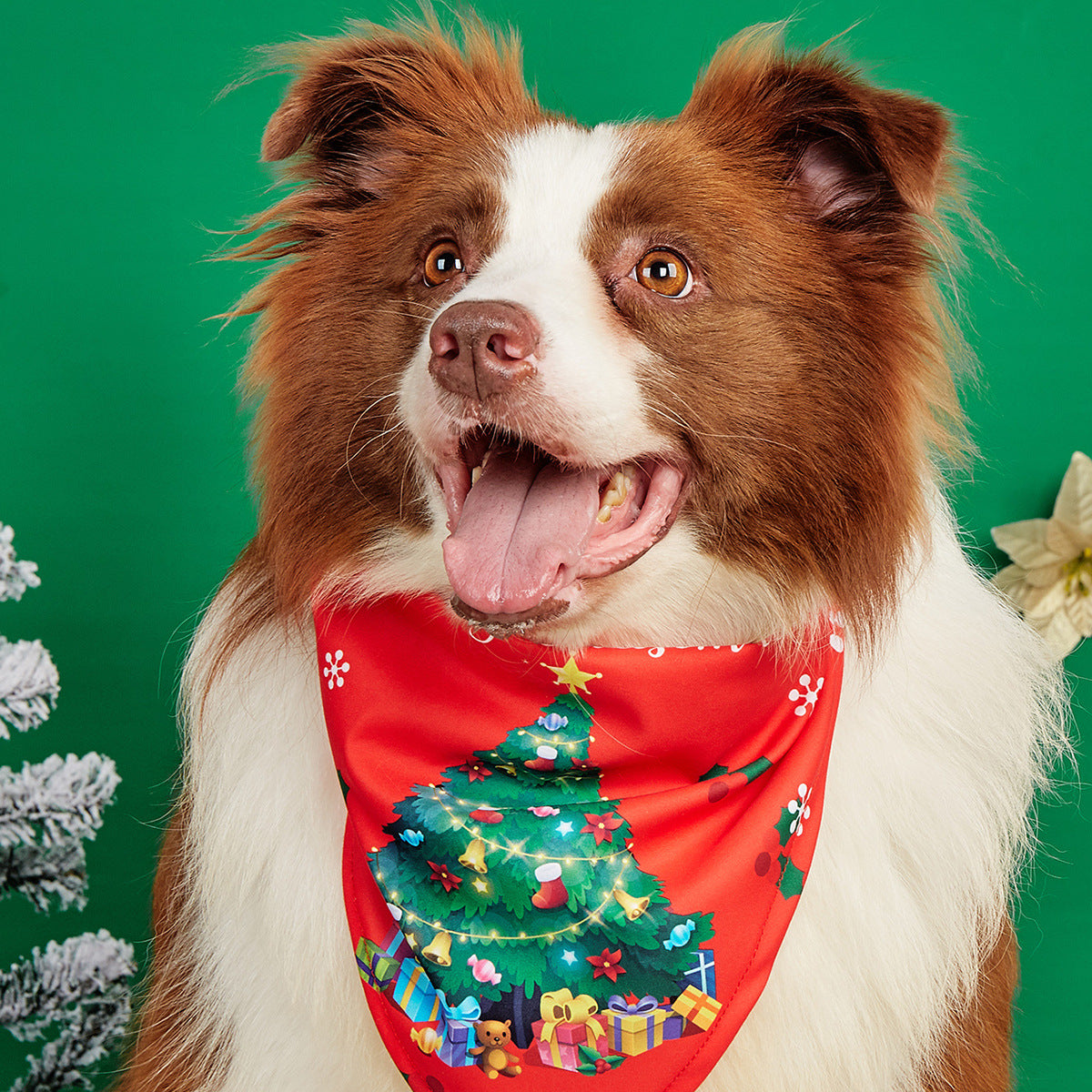 Cartoon print pet bandana for dogs and cats in Design 27, side view