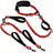 Hands-free double dog lead with bungee buffer in 10 colour options