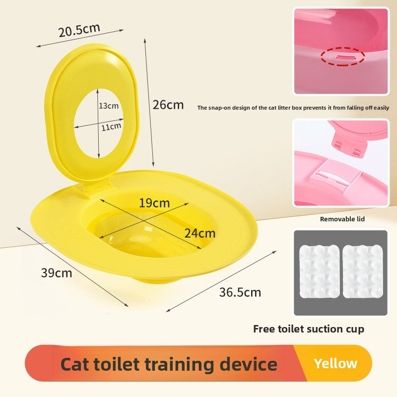 Cat Litter Box Training Kit with High Splash Guard Walls