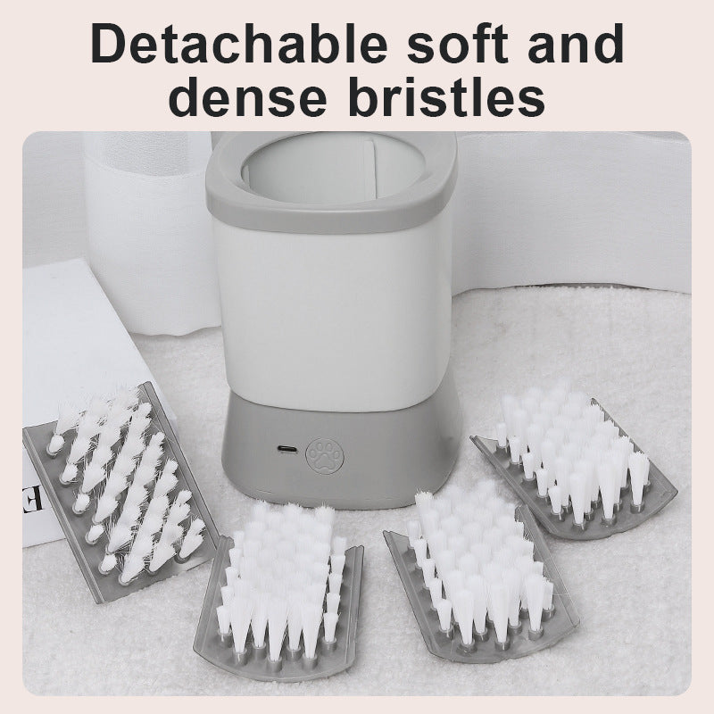 Electric Rotating Pet Foot Cleaner with Massage Bristles