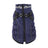 Fleece lined waterproof dog coat with reflective straps in Green, in use with a pet